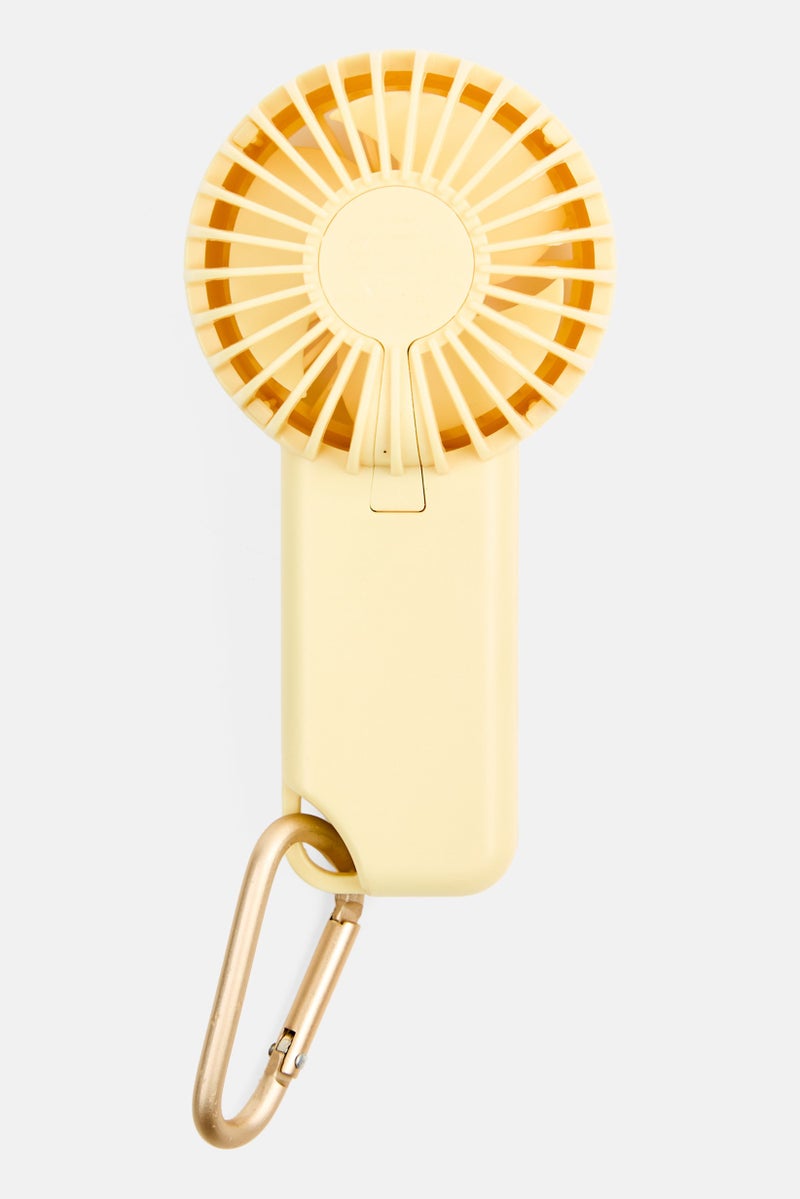 Muy Mucho Mini Handled Fan, Yellow - Image 4